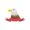 American Bald Eagle, USA emblem with bird and ribbon vector Illustration on a white background