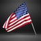 American banner wavy flying flag, USA flag isolated on transparent background vector illustration