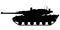 American battle tank silhouette. American main battle tank. Army tank. Abrams tank.