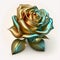 American Beauty Rose: Colorful Gold and Green Blossom.