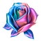 American Beauty Rose Floral Delight in Blue & Pink Hues.