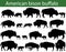 American bison buffalo silhouettes