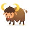 American bison cartoon character. Large bison male flat vector isolated on white. North America fauna. Buffalo icon. Animal illust