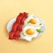 American breakfast omelette eggs bacon meat additional transparent background