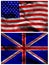 American and British silk flags