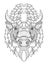 American buffalo head zentangle stylized, vector, illustration,