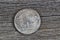 American Buffalo Nickel on Rustic Wood