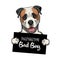 American bulldog bad boy. Dog criminal. Arrest photo. Police records. Ameciran bulldog prison. Police mugshot background. Vector.