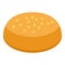 American burger bun icon, isometric style