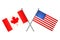American and Canadian flags. Vector illustration.