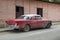 American car parked in Guantanamo suburbs, Cuba