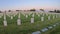 American cemetery at dusk