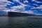 American Century 1000 foot freighter waiting to pass through the soo locks in Sault Ste Marie Michigan