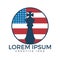 American chess logo for club or school.