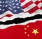 American and China flags