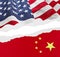 American and China flags