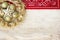 American christmas background with christmas wreath and winter h