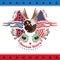 American civil war military background color coat of arms with bison head flags and weapons