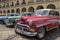American classic cars parked in Havana