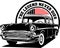 AMERICAN CLASSIC AND MUSCLE CARS LOGO CHEVROLET BEL AIR WITH AMERICAN FLAG