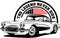 AMERICAN CLASSIC AND MUSCLE CARS LOGO CHEVROLET CORVETTE WITH AMERICAN FLAG