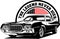 AMERICAN CLASSIC AND MUSCLE CARS LOGO FORD GRAN TORINO WITH AMERICAN FLAG