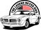 AMERICAN CLASSIC AND MUSCLE CARS LOGO PONTIAC FIREBIRD WITH AMERICAN FLAG