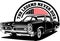 AMERICAN CLASSIC AND MUSCLE CARS LOGO PONTIAC GTO WITH AMERICAN FLAG