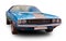 American classical muscle car Dodge Challenger 1970. White background