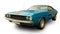 American classical muscle car Dodge Challenger 1970. White background