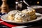 American cookies with sour cream on a wooden background. Selective focus