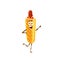 American corndog cartoon character, funny corn dog