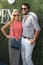 American country singer and songwriter Luke Bryan and Caroline Boyer on the blue carpet before US Open 2017 opening night ceremony