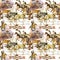 American cowboy and cows seamless pattern. Running horse. Wild west. watercolor tribal texture. Western illustration.