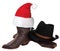 American cowboy hat and western shoes for Christmas holiday