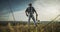 American Cowboy Supervise His Countryside Farmland