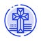 American, Cross, Church Blue Dotted Line Line Icon