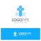 American, Cross, Church Blue Solid Logo with place for tagline