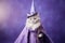 American Curl Cat Dressed As A Wizard On Lavender Color Background