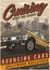 American custom car vintage colorful poster