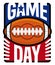 American Design with Football Ball Promoting the Super Game Day, Vector Illustration