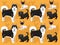 American Dogs Alaskan Malamute Toy Fox Terrier Water Spaniel Cartoon Character Seamless Wallpaper Set