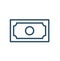American dollar bill editable line art icon for financial apps and websites