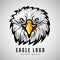 American eagle head logo or bald eagles vector label