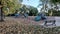 American empty playground in autumn