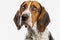 American English Coonhound portrait photo, white background