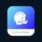 American, Equipment, Football, Helmet, Protective Mobile App Button. Android and IOS Glyph Version