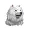 American Eskimo Dog digital art illustration isolated on white. Eskimo Spitz German Spitz. Eskie of miniature size