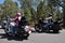 American female motorbiker at Grand canyon visitors
