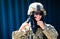 American female soldier smiling